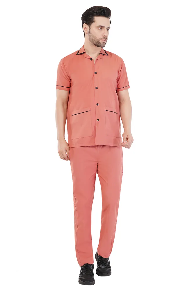 Mens Staff Uniform Apron Collar